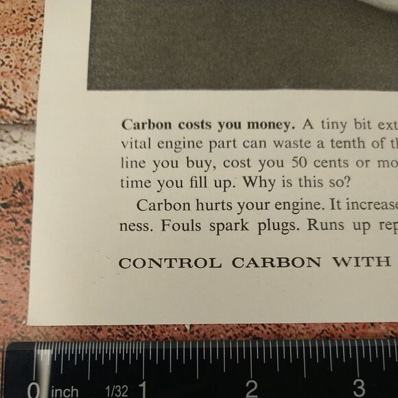 Gulf Oil Corp - Carbon bits on Fingertip - Fuel Quality - Vtg 1961 PRINT AD - Picture 6 of 10
